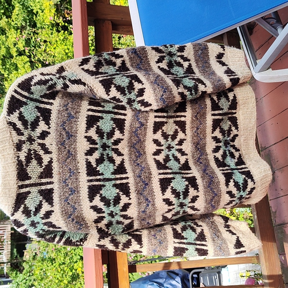 Retro Handmade Rag Wool Sweater Large - Picture 2 of 6